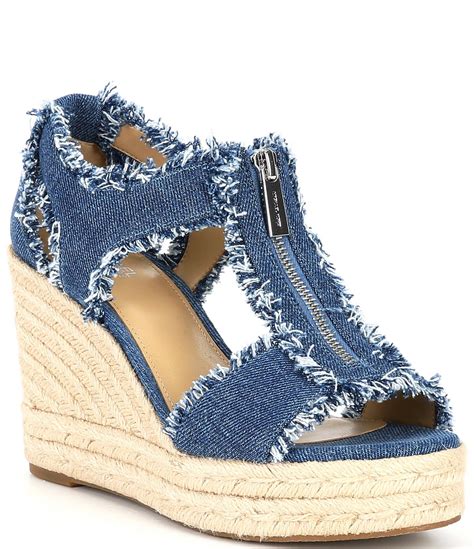 michael kors jean sandals|michael kors berkley wedge sandals.